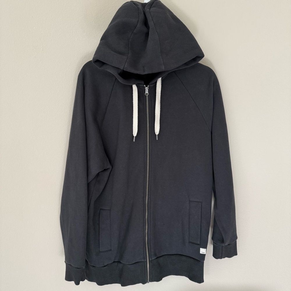 Vuori Restore Hoodie - Long Full Zip Long in Black Small